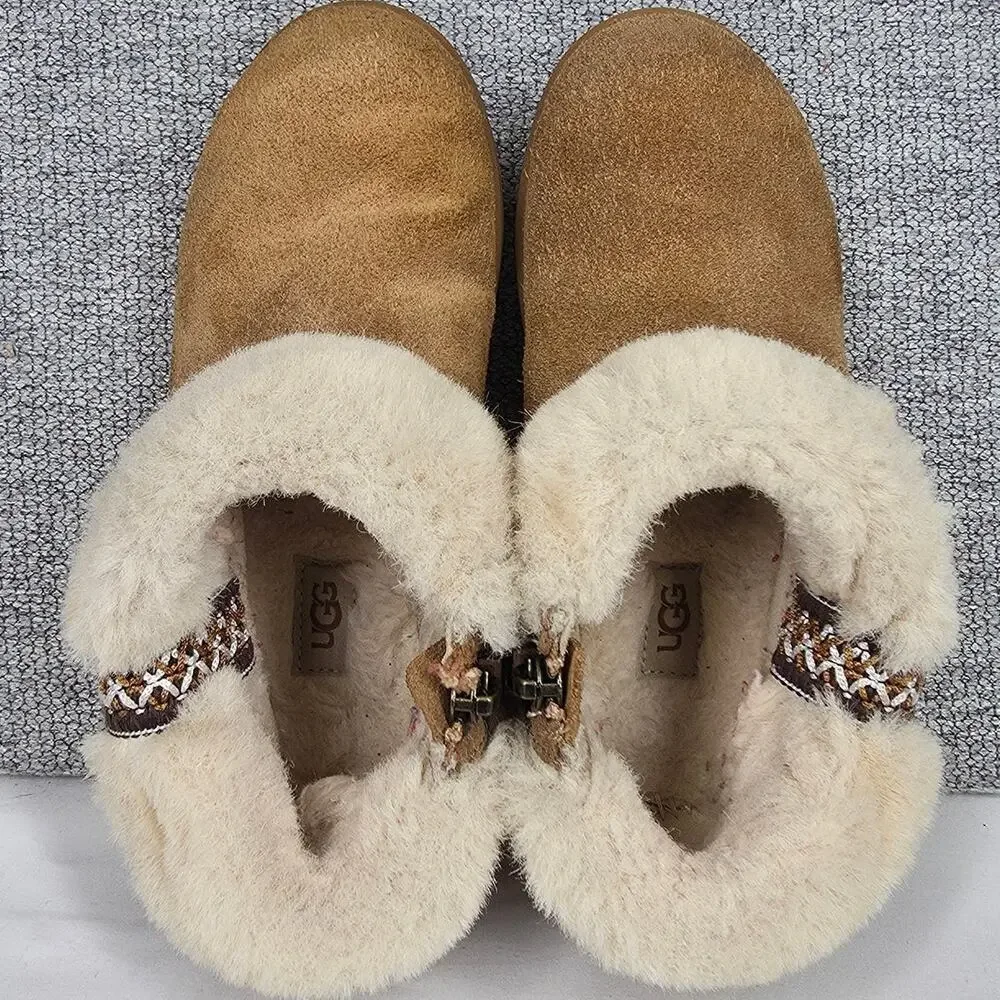 UGG® TODDLER DREAMEE TASMAN BRAID PLUSH ZIP-UP BOOTIES – KIDS SIZE 12